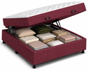 Ver imagem 2 de Kit Cama Box Baú Casal 138x188 cm + Colchão D33 Casal 17 cm Vinho Suede
