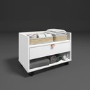 Ver imagem 4 de Gabinete para Banheiro Armário com Rodinhas 60cm Branco com Cobre Multiuso de Madeira