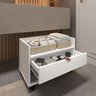 Gabinete para Banheiro Armário com Rodinhas 60cm Branco com Cobre Multiuso de Madeira - 6