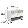 Gabinete para Banheiro Armário com Rodinhas 60cm Branco com Cobre Multiuso de Madeira - 5