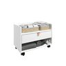 Gabinete para Banheiro Armário com Rodinhas 60cm Branco com Cobre Multiuso de Madeira - 7