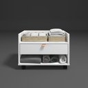 Ver imagem 2 de Gabinete para Banheiro Armário com Rodinhas 60cm Branco com Cobre Multiuso de Madeira