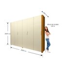 Ver imagem 5 de Guarda-Roupa Casal 6 Portas com Pés Innova 100% MDF Marrom/Marrome/Off White