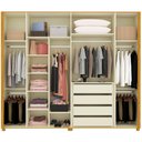 Ver imagem 2 de Guarda-Roupa Casal 6 Portas com Pés Innova 100% MDF Marrom/Marrome/Off White