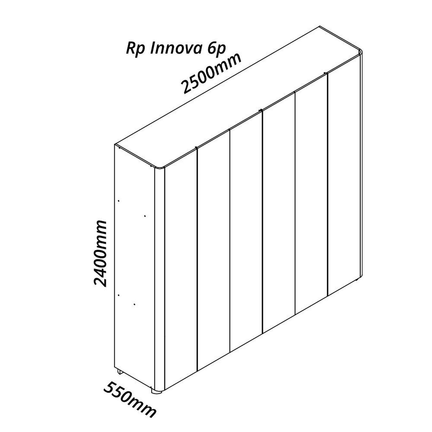 Guarda-roupa Casal 6 Portas com Pés Innova - 4