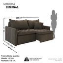 Ver imagem 3 de Sofá Cama Retrátil em Madeira Eucalipto e Veludo 200cm Creta