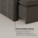 Ver mais imagens de Sofá Cama Retrátil em Madeira Eucalipto e Veludo 200cm Creta Marrom