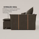 Ver imagem 4 de Sofá Cama Retrátil em Madeira Eucalipto e Veludo 200cm Creta Marrom