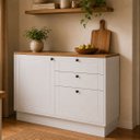 Ver imagem 1 de Balcão de Cozinha 1 Porta 3 Gavetas 100% MDF 120cm sem Tampo Sevilha Herval Branco