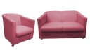 Ver imagem 1 de Kit Namoradeira + 1 Poltrona Decorativa Biane Suede Rosa Pés Cromado Mz Decor