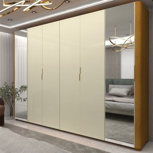 Guarda-roupa Casal 6 Portas com Espelho com Pés Innova 100% MDF