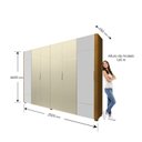 Ver imagem 4 de Guarda-roupa Casal 6 Portas com Espelho com Pés Innova 100% MDF