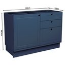 Ver imagem 4 de Balcão de Cozinha 120cm 1 Porta 3 Gavetas Sevilha 100% MDF sem Tampo Azul/Órion