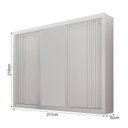 Ver imagem 4 de Guarda-roupa 3 Portas Milano com Espelho na Porta Central e Portas Ripadas MDF