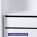Ver mais imagens de Guarda-Roupa 3 Portas Milano com Espelho na Porta Central e Portas Ripadas MDF Branco