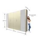Ver imagem 5 de Guarda-roupa Casal 6 Portas com Espelho com Pés Innova 100% MDF