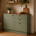 Ver imagem 1 de Balcão de Cozinha 1 Porta 3 Gavetas 100% MDF 120cm sem Tampo Sevilha Herval Verde/Hill