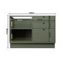 Ver imagem 5 de Balcão de Cozinha 1 Porta 3 Gavetas 100% MDF 120cm sem Tampo Sevilha Herval Verde/Hill