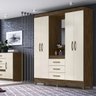 Guarda Roupa 4 Portas Com Espelho 8313 Castanho Wood Baunilha Moval - 8