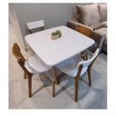 Ver imagem 3 de Kit 2 Cadeiras de Madeira com Assento Estofado Courvin e Encosto em MDF Coleção Scandian Branco/Laca/Freijó