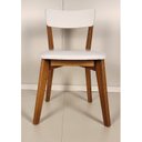 Ver imagem 5 de Kit 2 Cadeiras de Madeira com Assento Estofado Courvin e Encosto em MDF Coleção Scandian Branco/Laca/Freijó