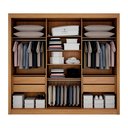 Ver imagem 4 de Guarda Roupas 03 Portas Milano com Espelho na Porta Central, Portas Ripadas e 4 Gavetas Internas MDF Marrom/Cinamomo