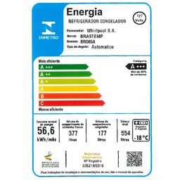 Geladeira Brastemp Frost Free Side Inverse 3 Portas A+++ 554 litros cor Inox - BRO85AK 110V - 15