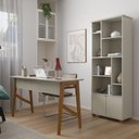 Ver imagem 2 de Conjunto de Escrivaninha com 1 Gaveta e Livreiro Taurus Off White