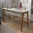 Ver imagem 4 de Conjunto de Escrivaninha com 1 Gaveta e Livreiro Taurus Off White