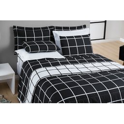 Roupa Cama Solteiro Menino ou Menina Xadrez Super Moderno 2 Peças - 3