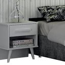 Ver imagem 2 de Cabeceira Casal Milano Ripado com 2 Mesa de Cabeceira Branco
