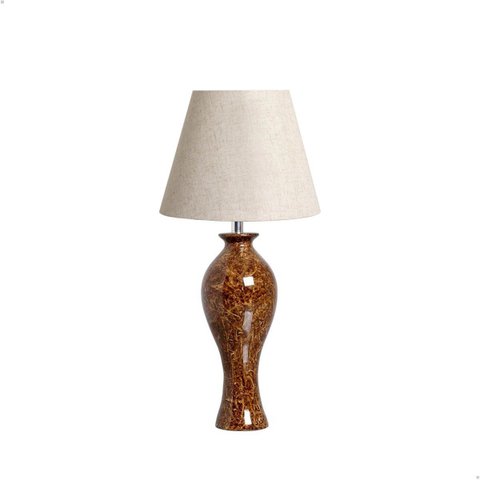 Abajur Pequeno de Quarto Califórnia Marrom Petra com Cúpula 52x25 Cm