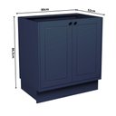 Ver imagem 4 de Balcão de Cozinha 2 Portas 100% MDF 80cm sem Tampo Sevilha Herval Azul/Órion