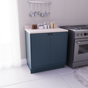 Ver imagem 1 de Balcão de Cozinha 2 Portas 100% MDF 80cm sem Tampo Sevilha Herval Azul/Órion
