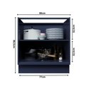 Ver imagem 5 de Balcão de Cozinha 2 Portas 100% MDF 80cm sem Tampo Sevilha Herval Azul/Órion