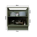 Ver imagem 5 de Balcão de Cozinha 2 Portas 100% MDF 80cm sem Tampo Sevilha Herval Verde/Hill