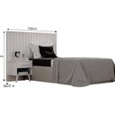 Ver imagem 4 de Cabeceira Solteiro Milano Ripado com Mesa de Cabeceira