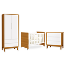 Ver imagem 2 de Quarto de Bebê Berço Evolution + Guarda Roupa Classic + Cômoda 3 Gavetas Classic Branco Savana