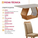 Ver imagem 4 de Mesa de Jantar Alvorada 180cm Tampo MDF Vidro Canto Copo com 6 Cadeiras Lorena Moderna Mobília