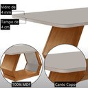 Ver imagem 3 de Mesa de Jantar Alvorada 180cm Tampo MDF Vidro Canto Copo com 6 Cadeiras Lorena Moderna Mobília