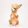 Coelho de Páscoa Enfeite Decoração com Chapéu e Flores 34cm - 1