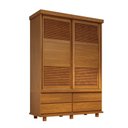 Ver imagem 3 de Guarda- Roupa Veneziana 2 Portas de Correr Madeira Maciça Marrom/Mogno Mel