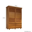 Ver imagem 4 de Guarda- Roupa Veneziana 2 Portas de Correr Madeira Maciça Marrom/Mogno Mel