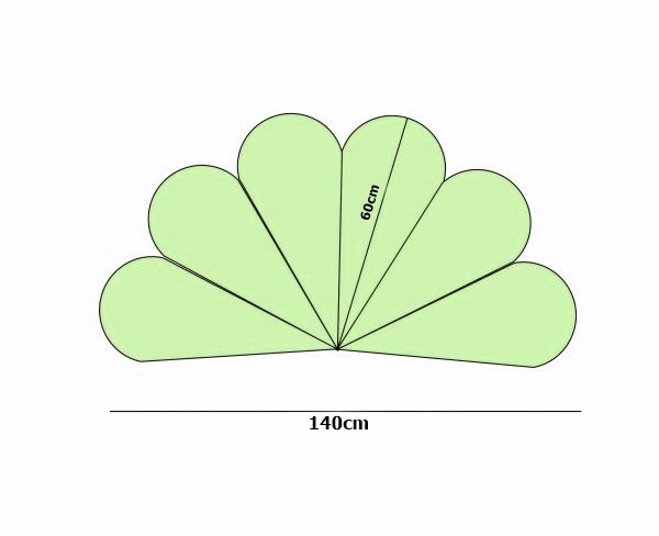 Cabeceira Casal Petalas Luxo Estofada - Veludo Verde - 140x60cm - 2