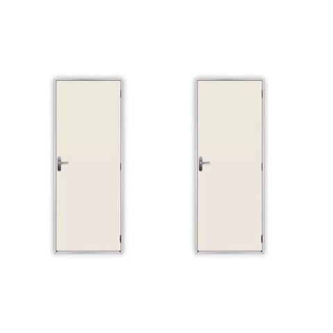 2 Kits Porta de Madeira Lisa 215x85cm com Batente de Aço 06cm Açomad