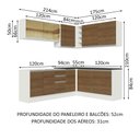 Ver imagem 4 de Armário de Cozinha Completa de Canto 100% MDF 389cm Branco/Rustic Acordes Madesa 02