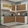 Armário de Cozinha Completa de Canto 100% MDF 389cm Branco/Rustic Acordes Madesa 02 - 2