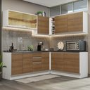 Ver imagem 1 de Armário de Cozinha Completa de Canto 100% MDF 389cm Branco/Rustic Acordes Madesa 02