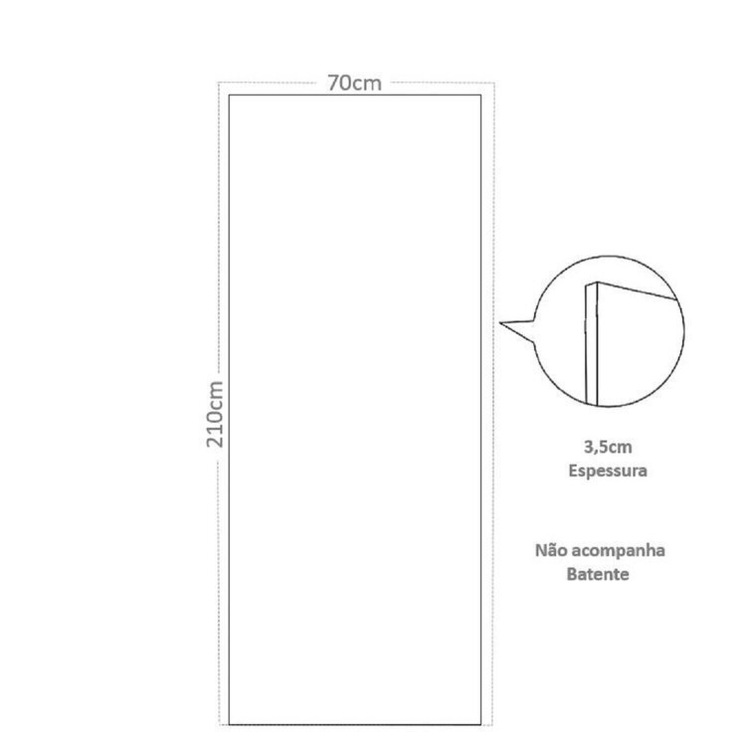 Kit com 2 Folhas de Porta Madeira Lisa 210x70cm Espessura 3,5cm Melamínica - 4