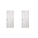 Ver imagem 1 de 2 Kits Porta de Madeira Decorada 215x74cm com Batente de MDF Ultra 12cm Cantareira Branco MGM